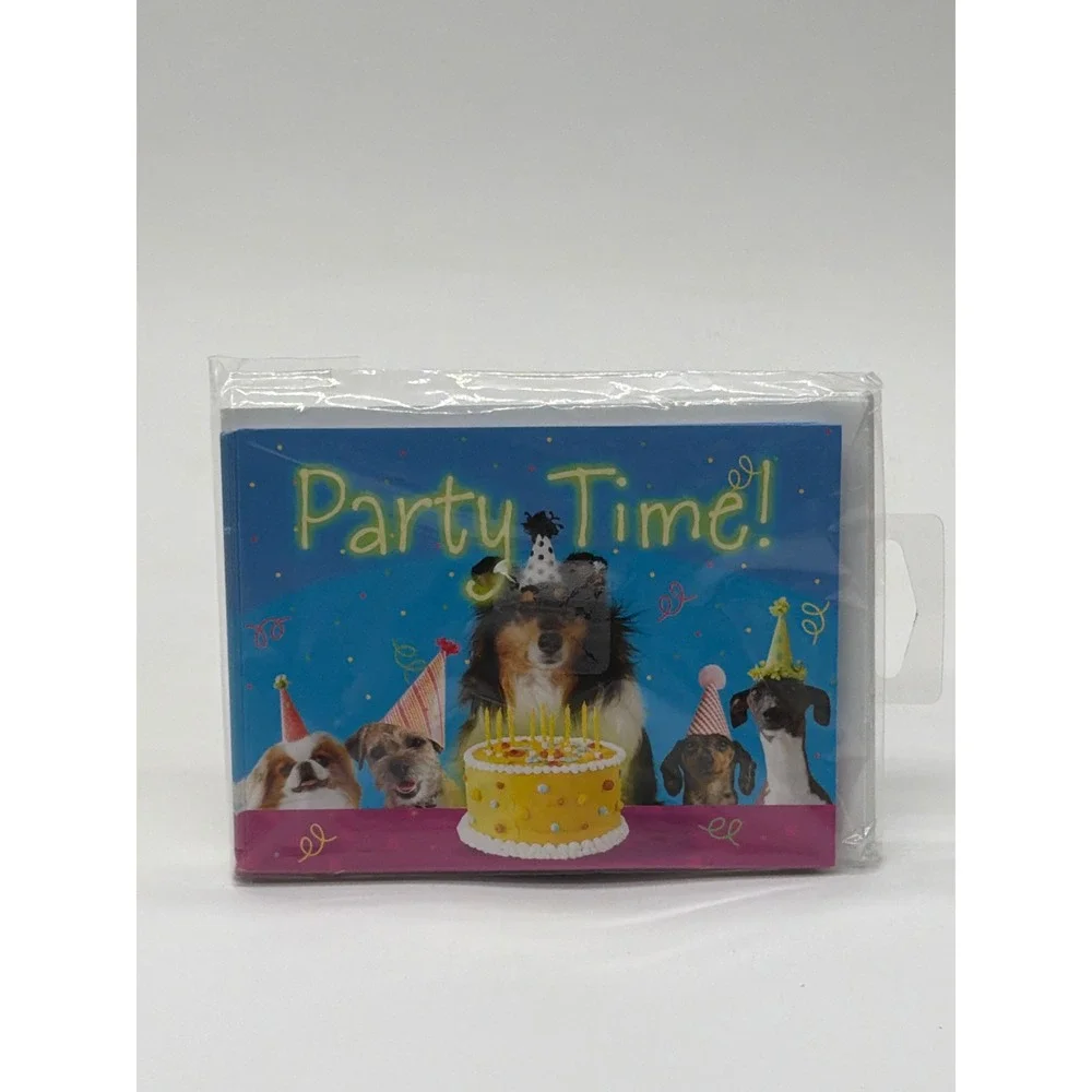 Hallmark Party Express Dog Birthday Invitations 8 Count Envelopes NWT